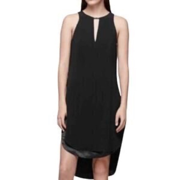 Rag & Bone Black & White Silk Blend Longtail High Low Sleeveless VNeck Dress - 2 - Picture 2 of 16